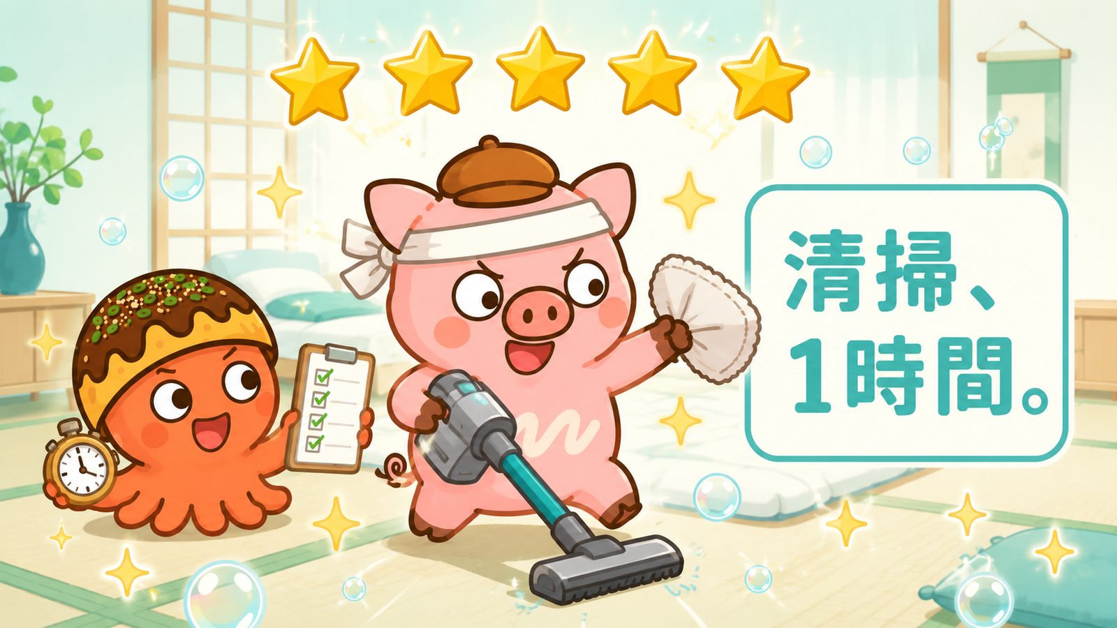 民泊清掃の時間を半減させた実践法|ゲストが5つ星をくれる掃除のコツと実践チェックリスト