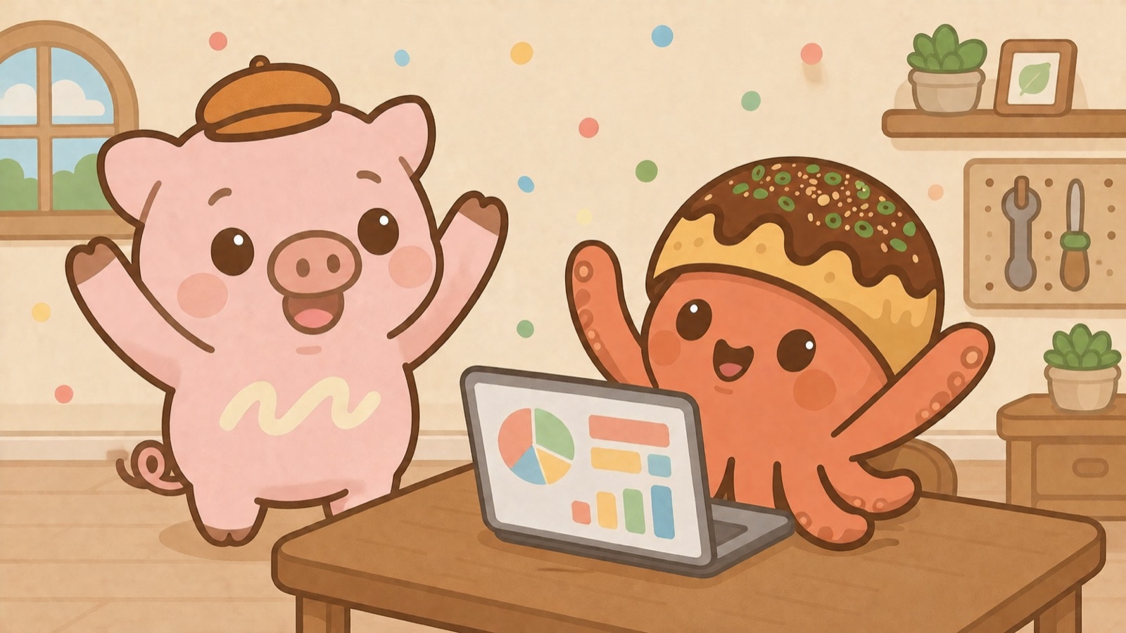 自動化が動いた瞬間に大喜びするとんマヨとちめん太
